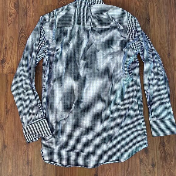 Forsyth co men's checkered plaid gingham long sleeve button-down shirt size M - Picture 5 of 6